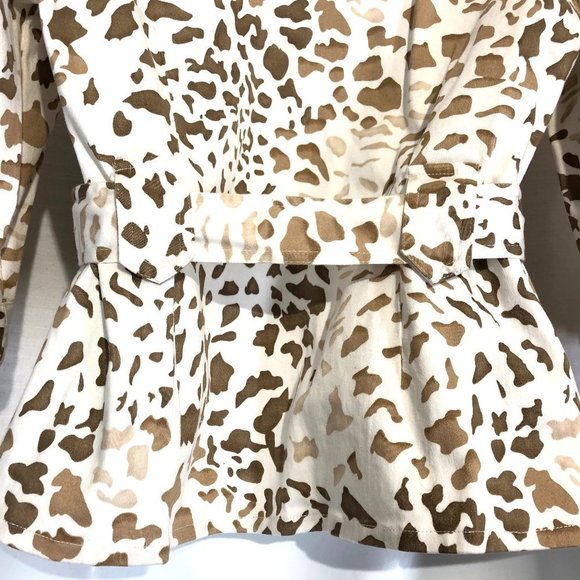 SUSAN BRISTOL Animal Print Belted Jacket Blazer 8 - Picture 7 of 8